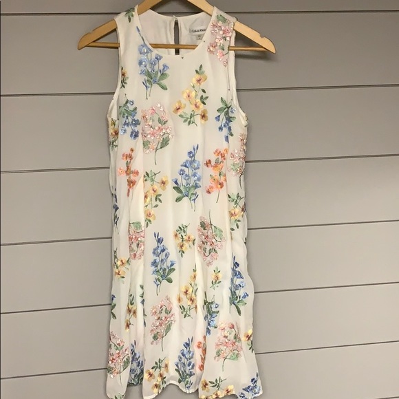 Calvin Klein embroidered floral dress. - Picture 1 of 1